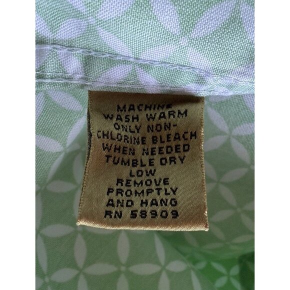 Gold Label Investments Non-Iron Green Collared Button Up Shirt Women's Sz 18 - Picture 7 of 7